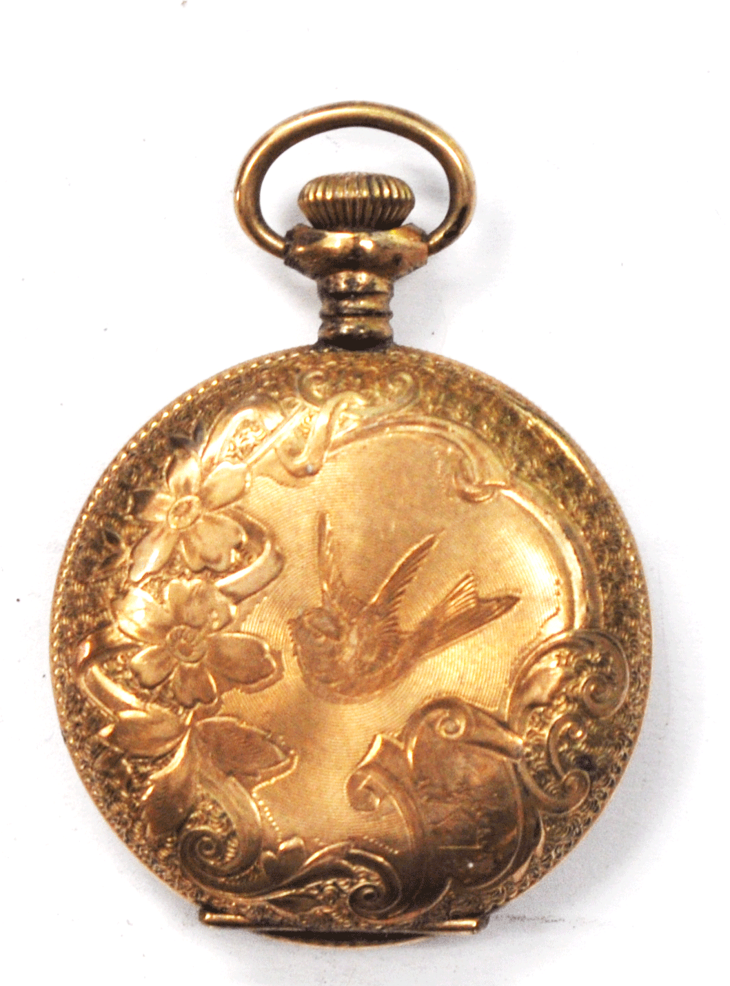 Alpine Pocket Watch Size 0 Not Running 10yr Gold Filled Hunters Case Pink Dial