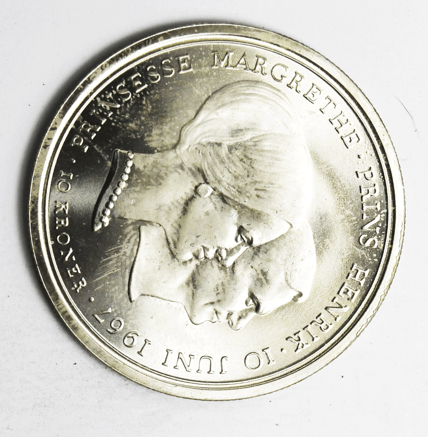 1967 (h) C S Denmark 10 Kroner KM# 856 Uncirculated