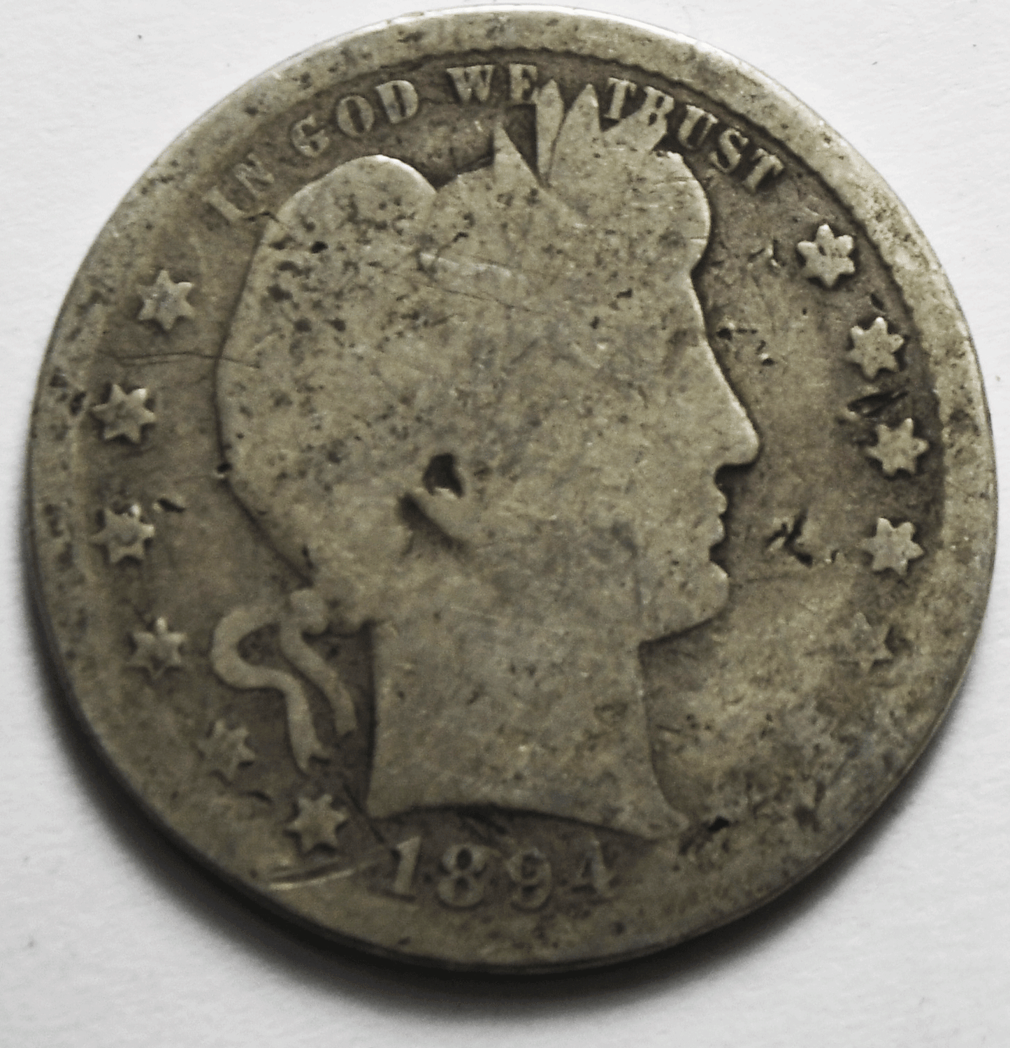 1894 S 25c Barber Silver Quarter Dollar Twenty Five Cents San Francisco