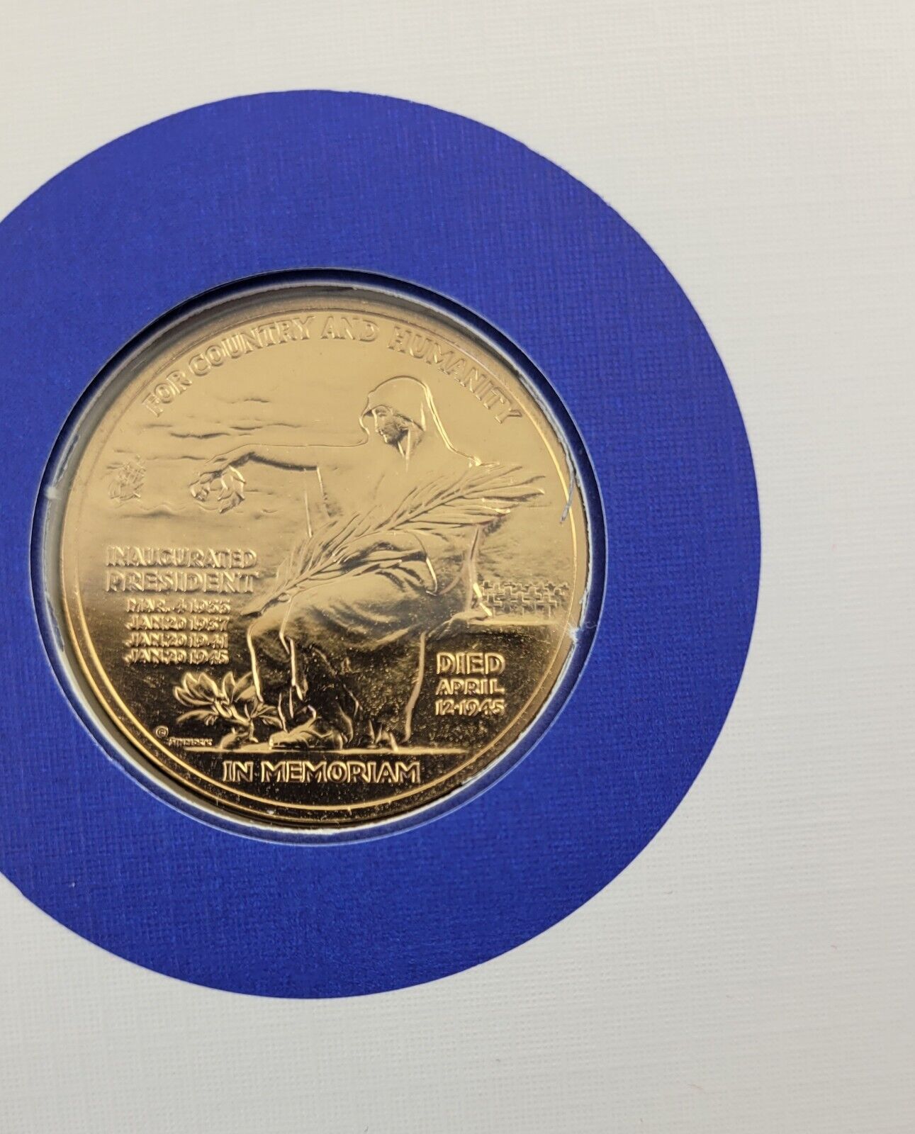 F D Roosevelt Presidential Covers Medal Postal Commemorative Society Gold Plated