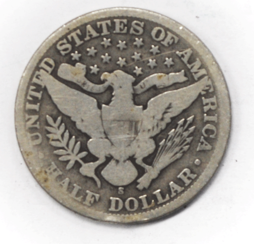 1904 S 50c Barber Silver Half Dollar Fifty Cents San Francisco