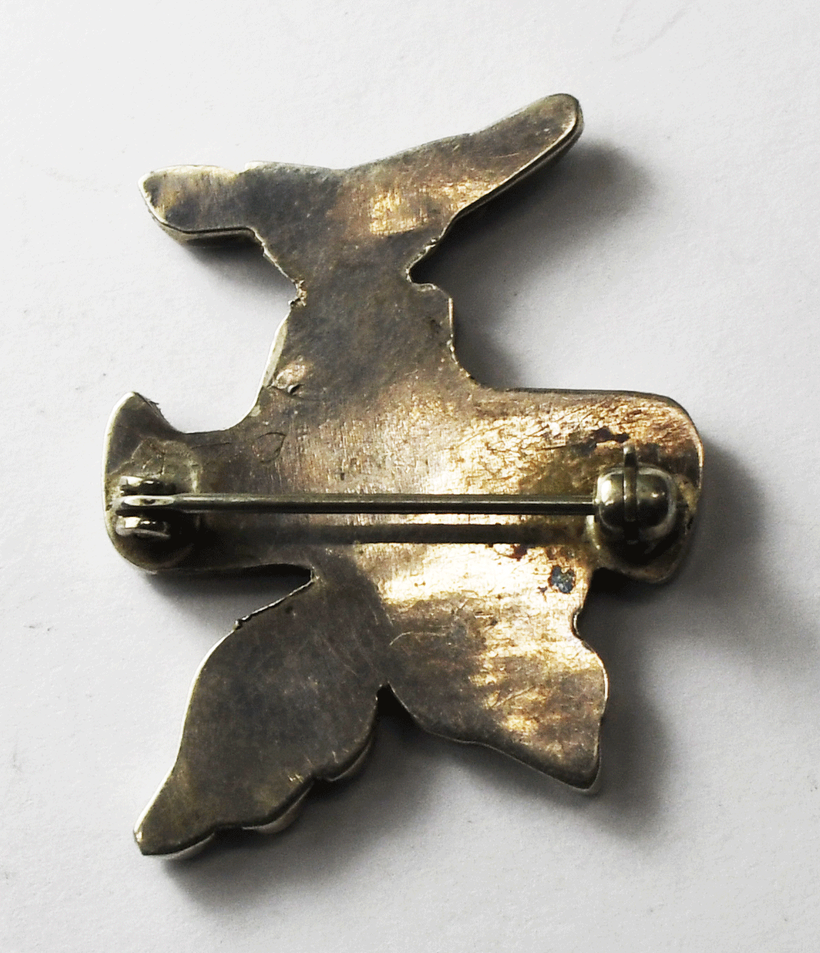 Sterling Silver DZR Eagle Carrying Snake Inlay Brooch 32mm x 27mm