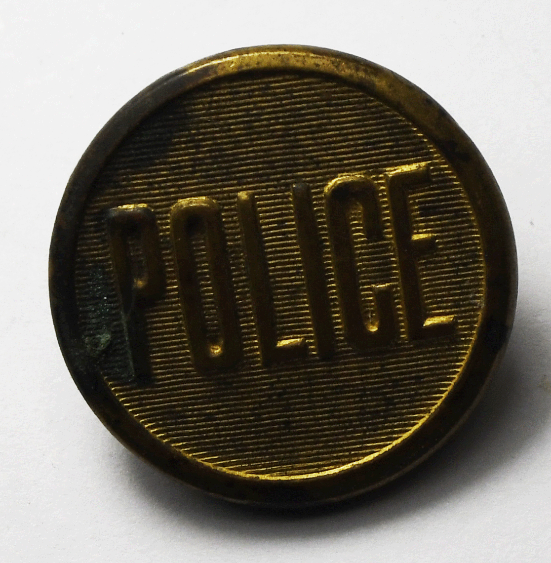Vintage Police Round Brass Flat Button 23mm Caunt & Son New York