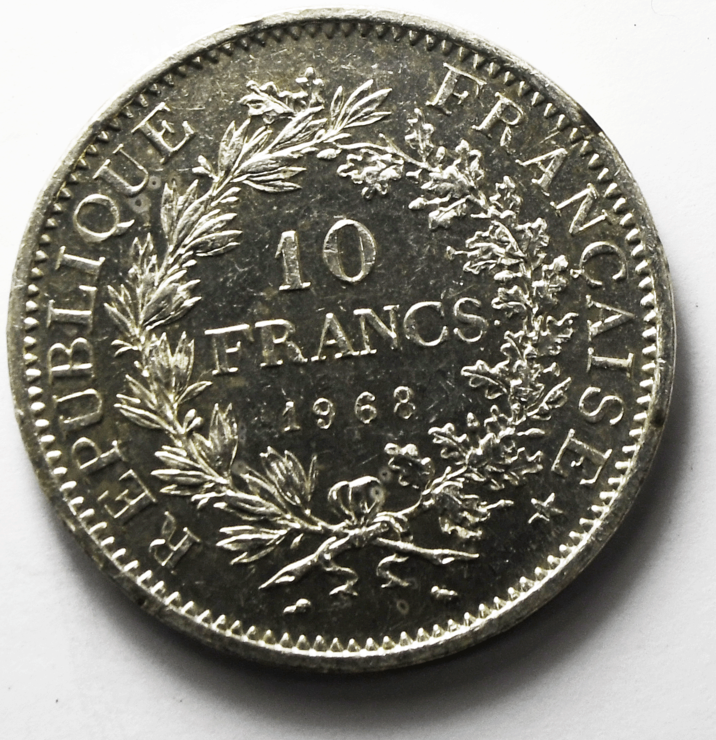 1968 France 10 Ten Francs Silver Coin KM# 932 Proof Like