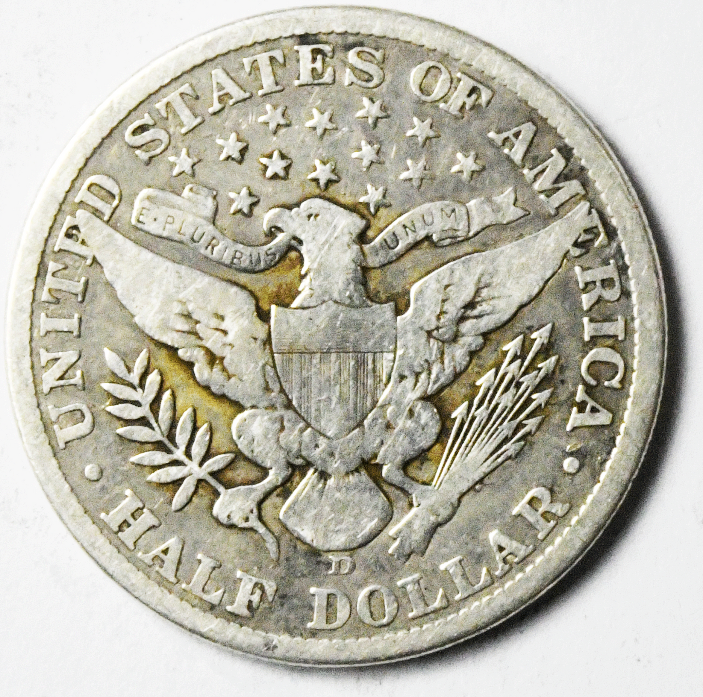 1907 D 50c Barber Silver Half Dollar Fifty Cents US Coin Denver