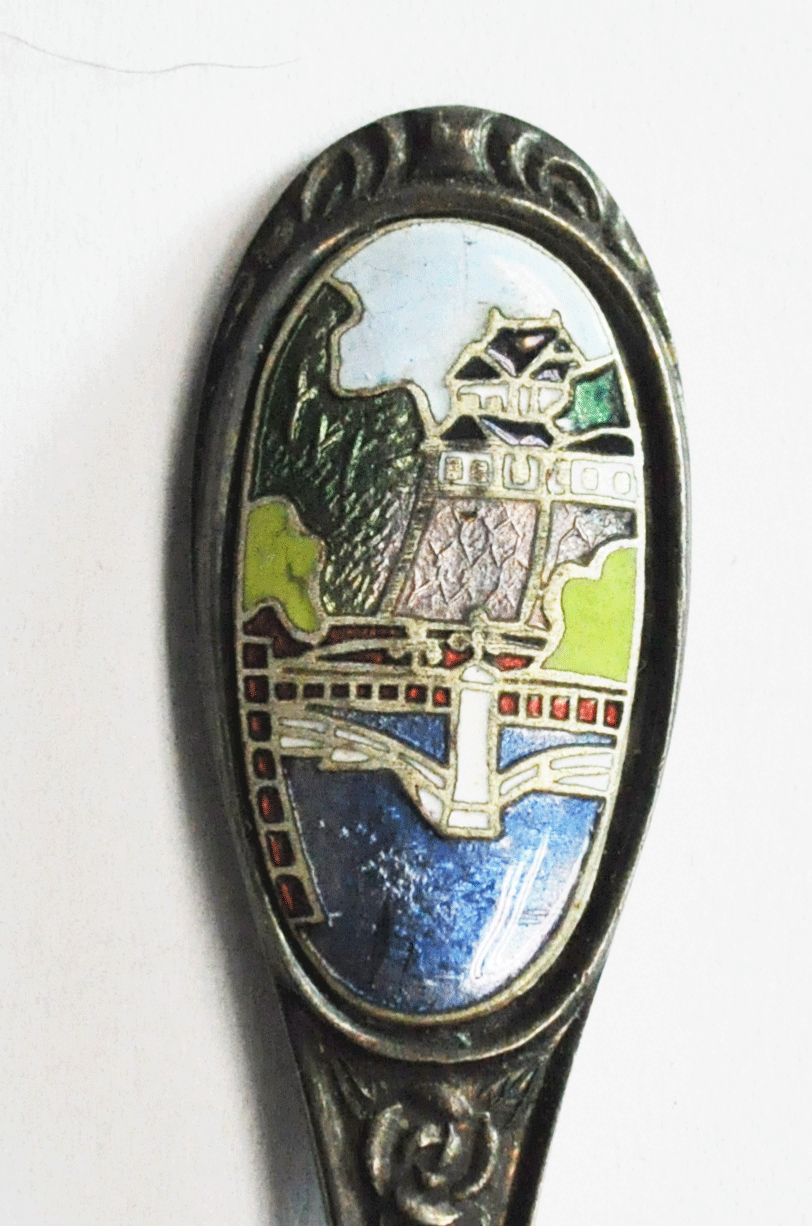 Nickel Silver NSP Japan Enamel Handle Landscape 4-3/4"