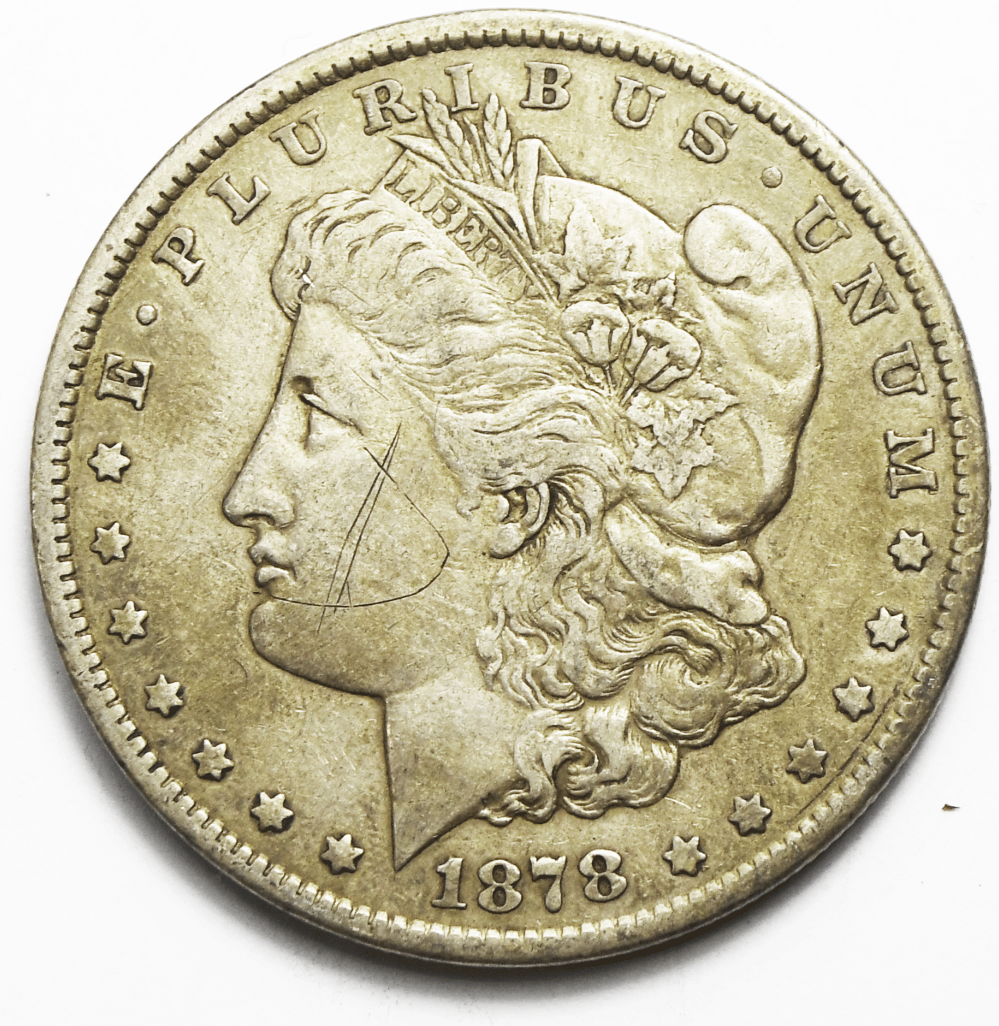 1878 CC $1 Morgan Silver One Dollar US Coin Carson City Scratched Face