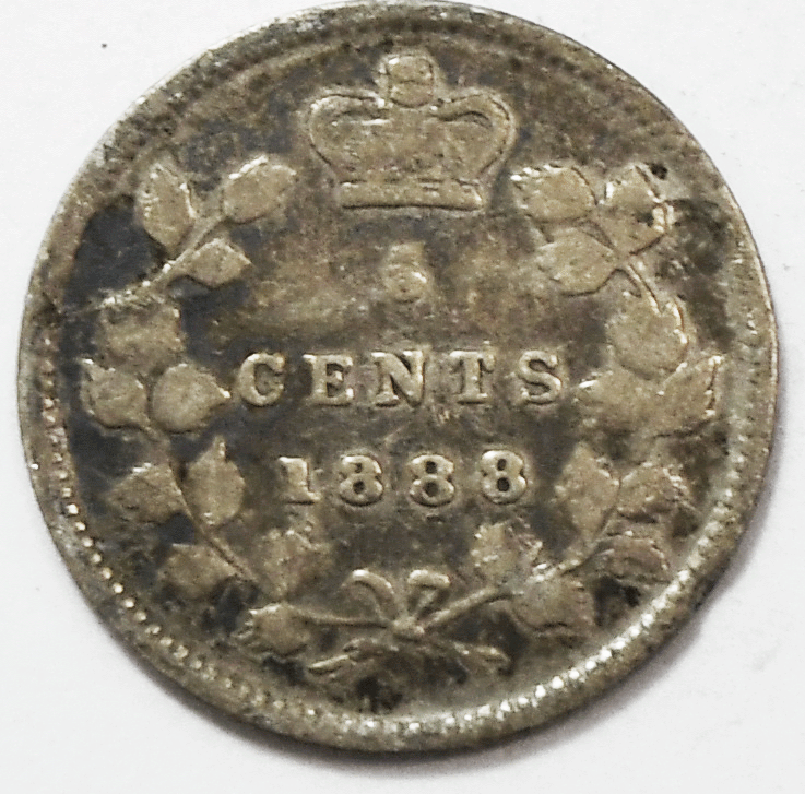 1888 Canada 5c Silver Five Cents KM# 2