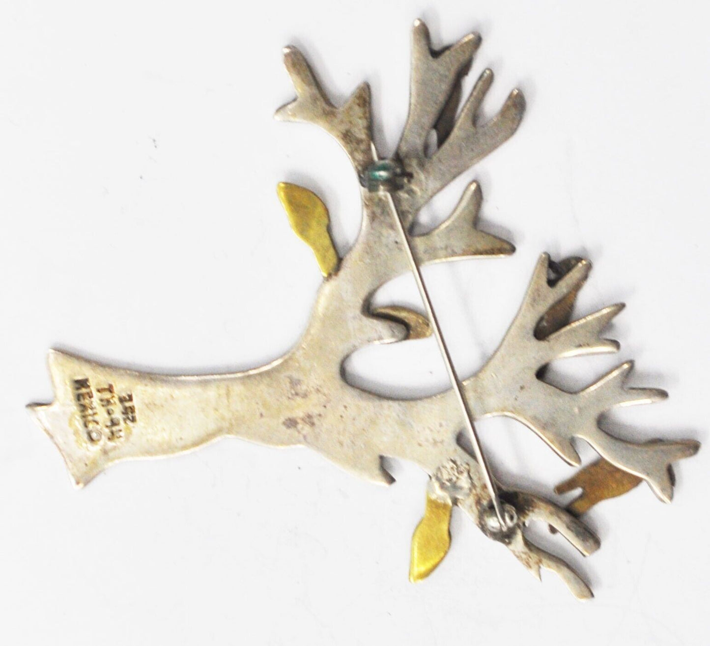 Sterling Silver TH-94 Mexico Tree Bronze Two Tone Birds 73mm x 69mm