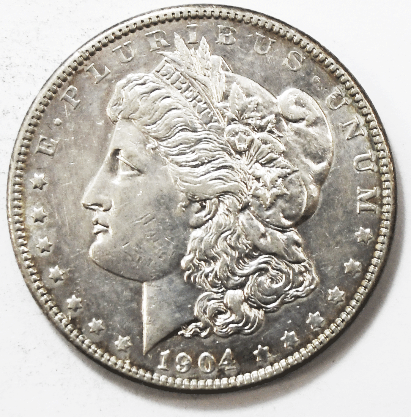 1904 $1 Morgan Silver One Dollar Philadelphia AU