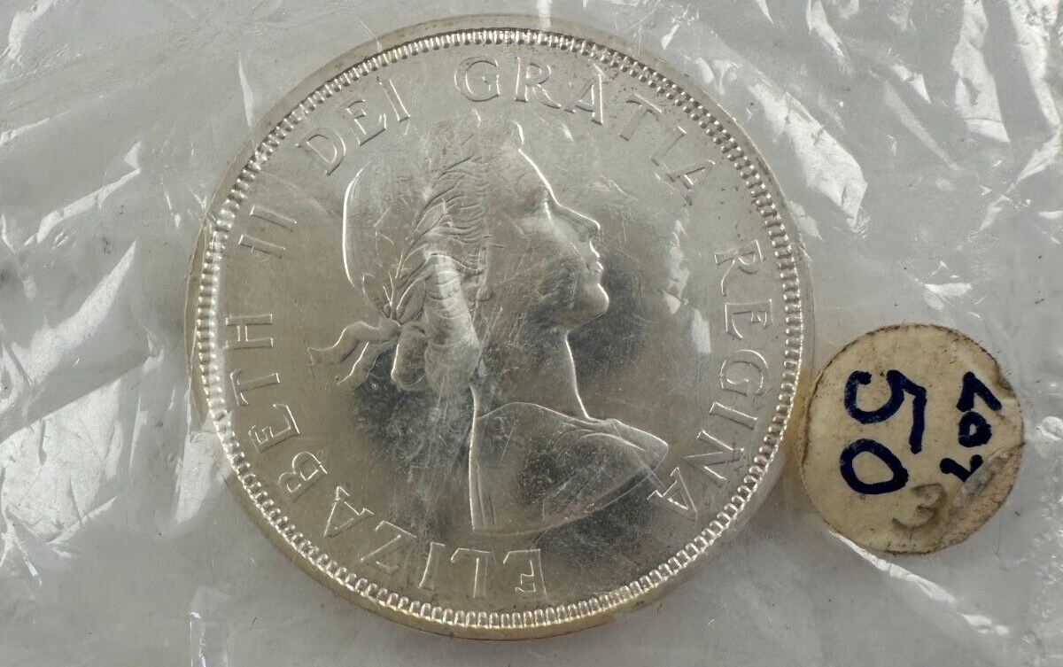 1964 Canada Confederation Dollar 80% Silver- Uncirculated, OGP RCM wrapping