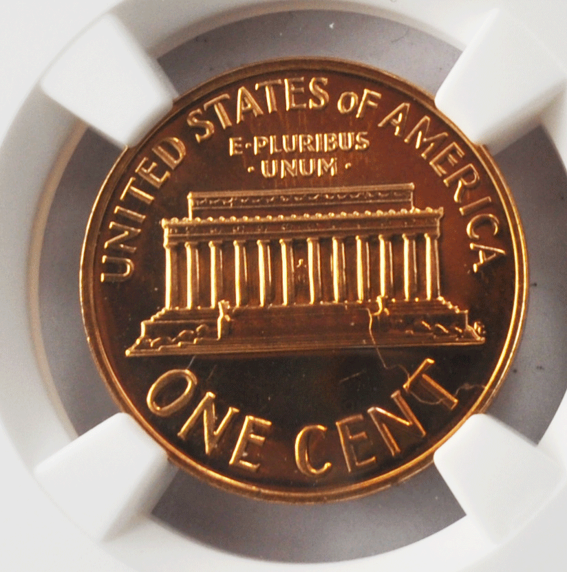 1962 1c Proof Lincoln Memorial Cent One Penny NGC PF67 RD Mint Error Struck Thru