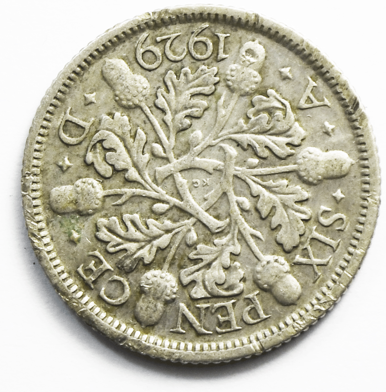 1929 Great Britain 6 Six Pence KM# 832 Silver Coin