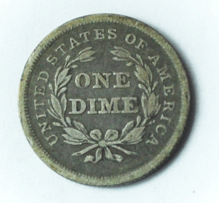 1838 10c Seated Silver Dime Ten Cents Philadelphia Large Stars