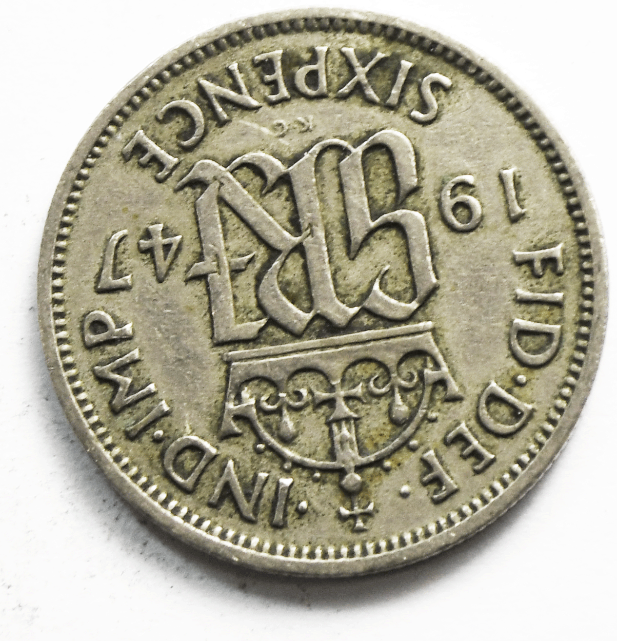 1947 Great Britain 6 Six Pence KM# 862 Copper Nickel Coin