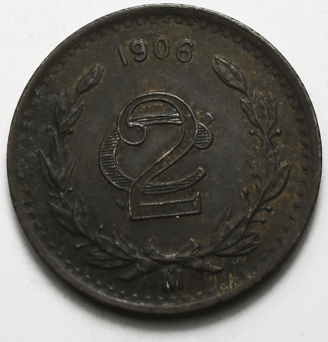 1906 Mexico EStados Unidos Mexicanos 2 Centavos KM# 419