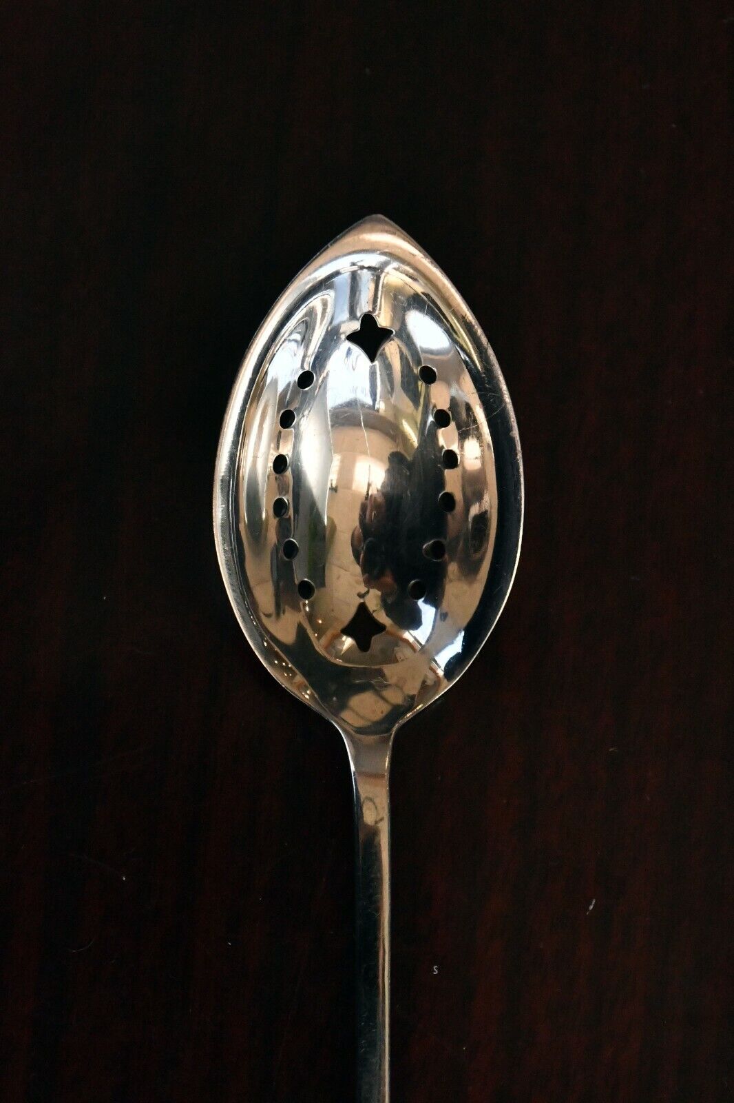 Monticello by Lunt Sterling 6 3/8" Pierced Bowl Long Handle Olive Spoon .54 oz.
