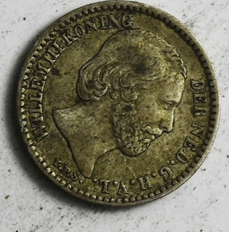 1879 Netherlands 10 Ten Cents Silver Coin KM# 80