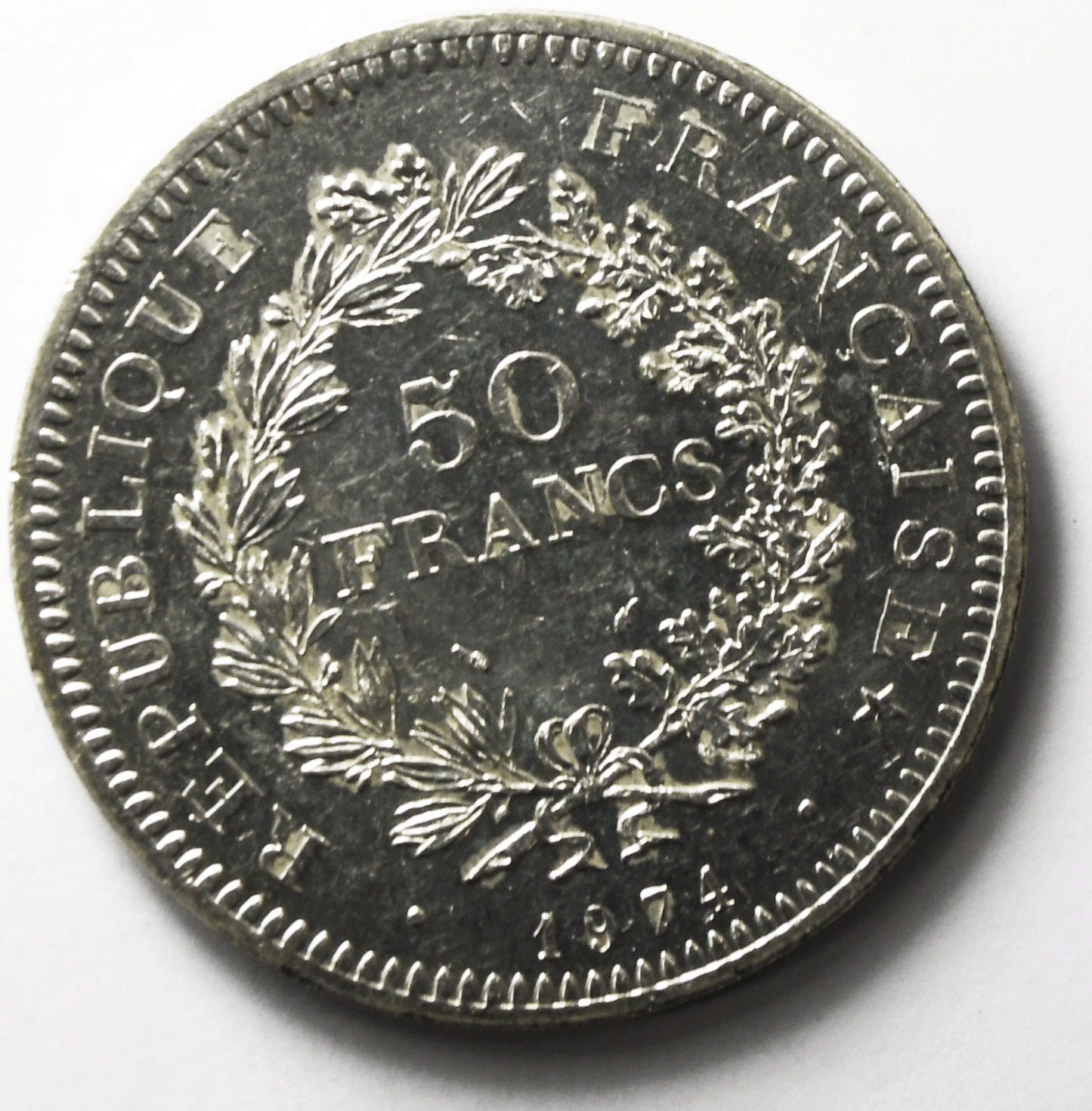 1974 France Proof Like 50 Fifty Francs Silver Coin KM# 941.1