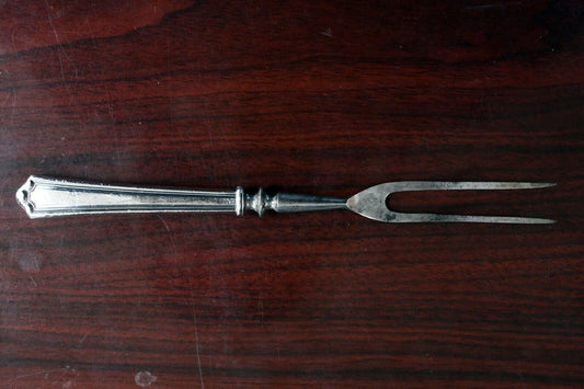 Vintage Sterling Silver/Stainless Carving Fork 8"