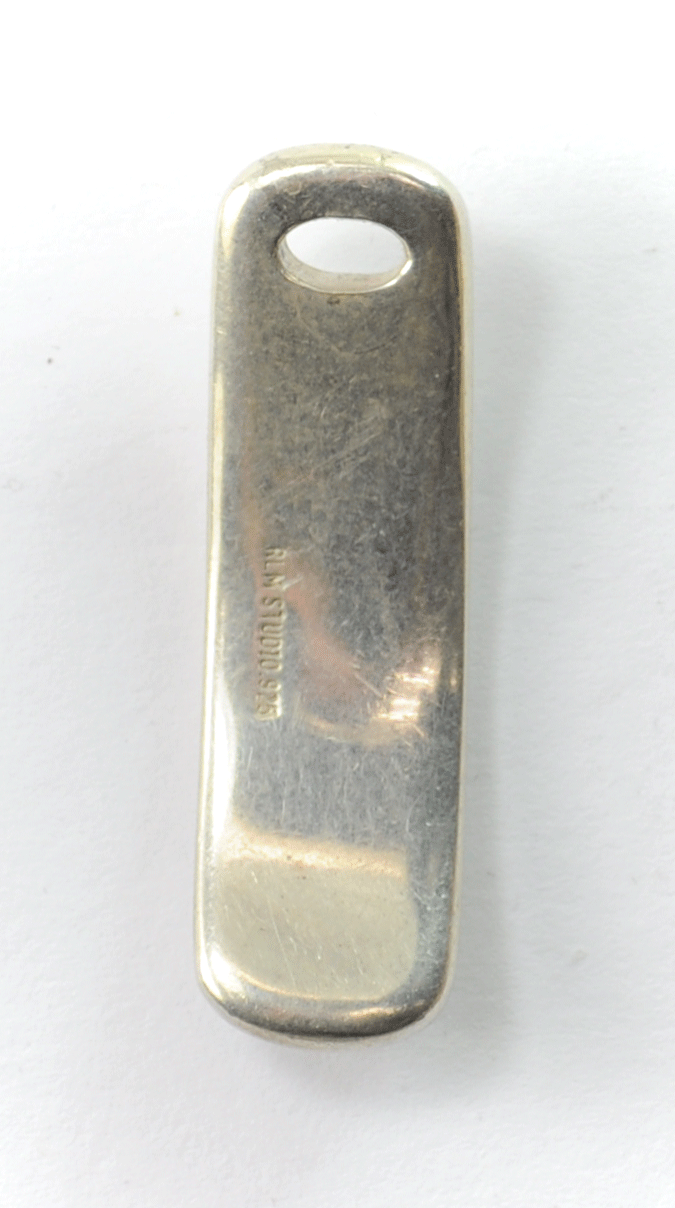 Sterling Silver Robert Lee Morris RLM Studio Bar Believe Pendant 11mm x 37mm