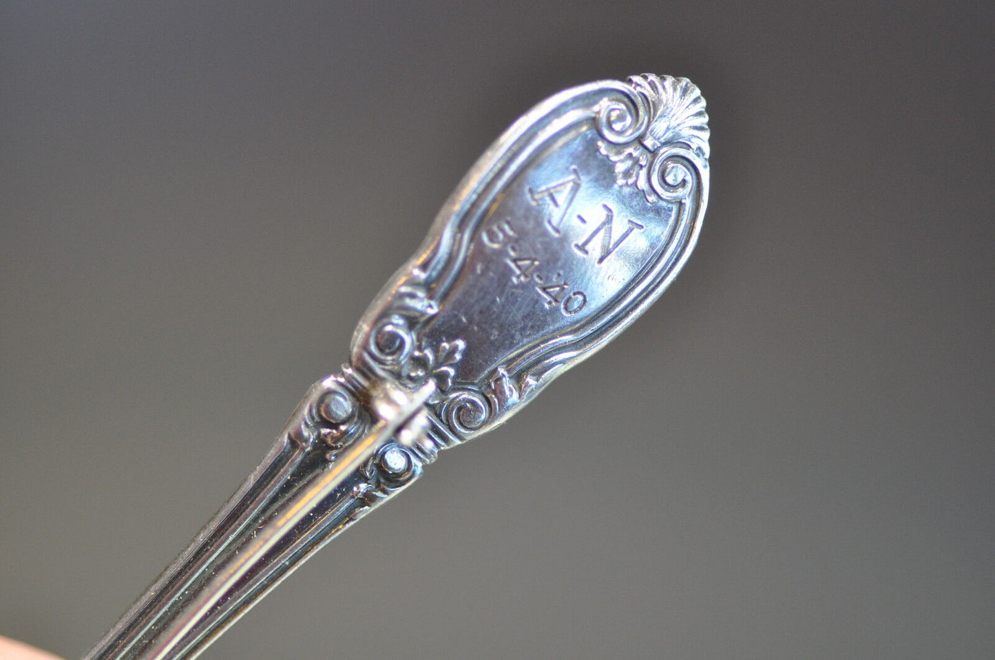 1934 Charles II by Lunt Sterling Silver Spoon Pin Pendant .49oz. Mono Nice!!