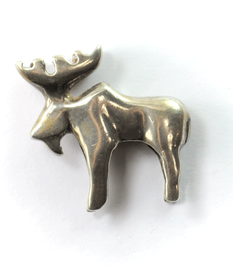 Vintage Sterling Silver GS Deer Buck 3-D Slide Pendant 27mm x 26mm