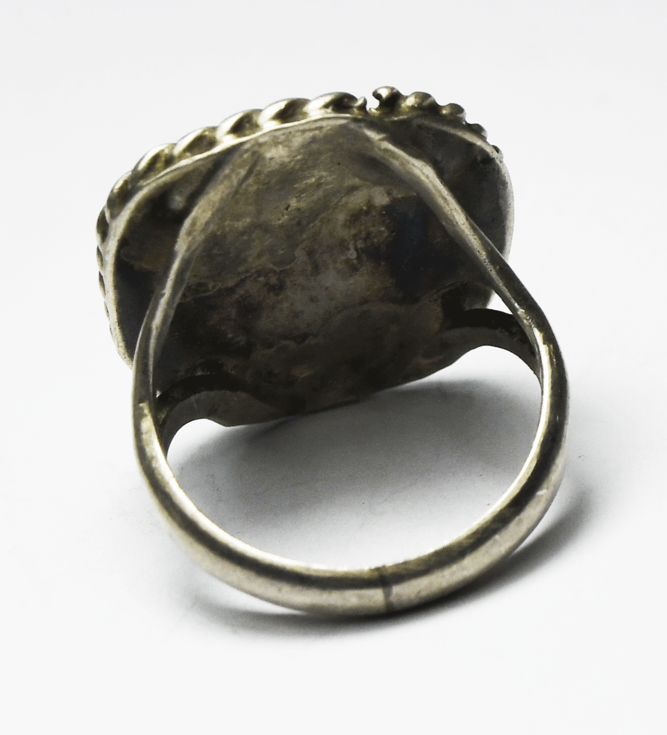 Sterling Silver Antique Light Green Turquoise Triangle Ring 23mm Band Size 6