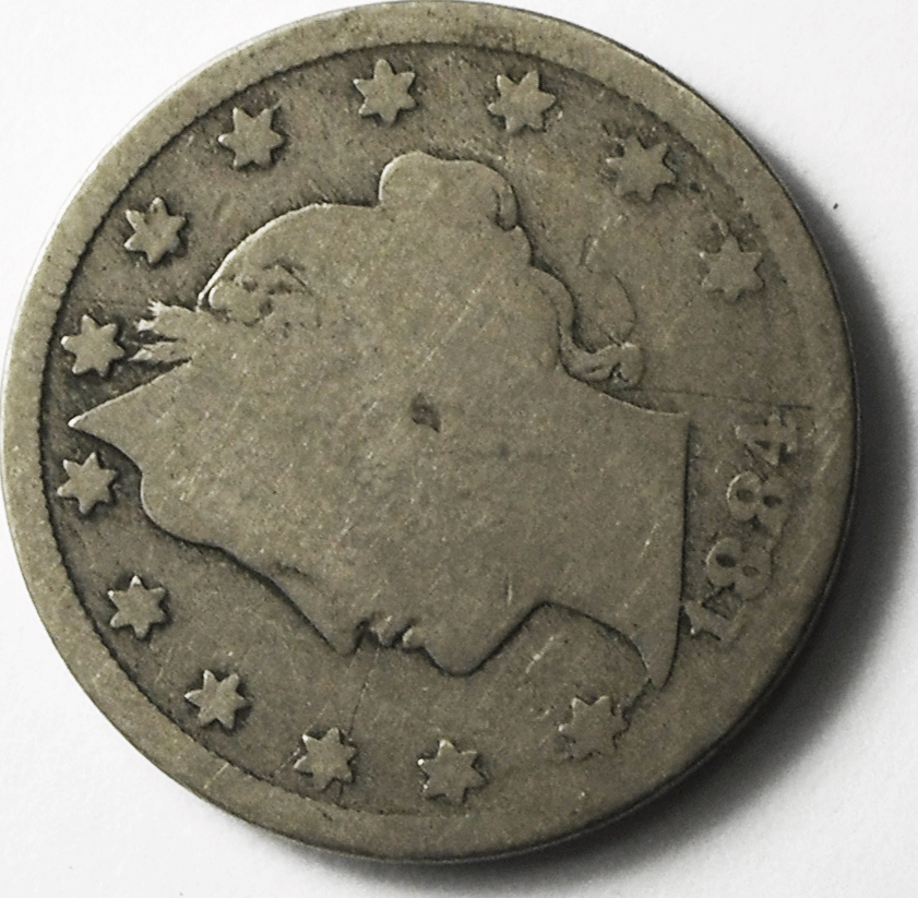 1884 5c V Liberty Nickel Five Cents Rare US Philadelphia