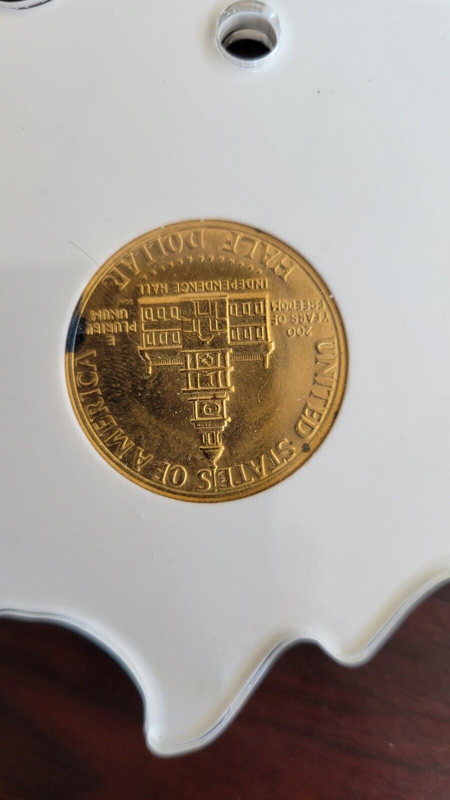 Bicentennial Gold Toned Coinage Liberty Set 1776-1976 Commemorative Acrylic Map