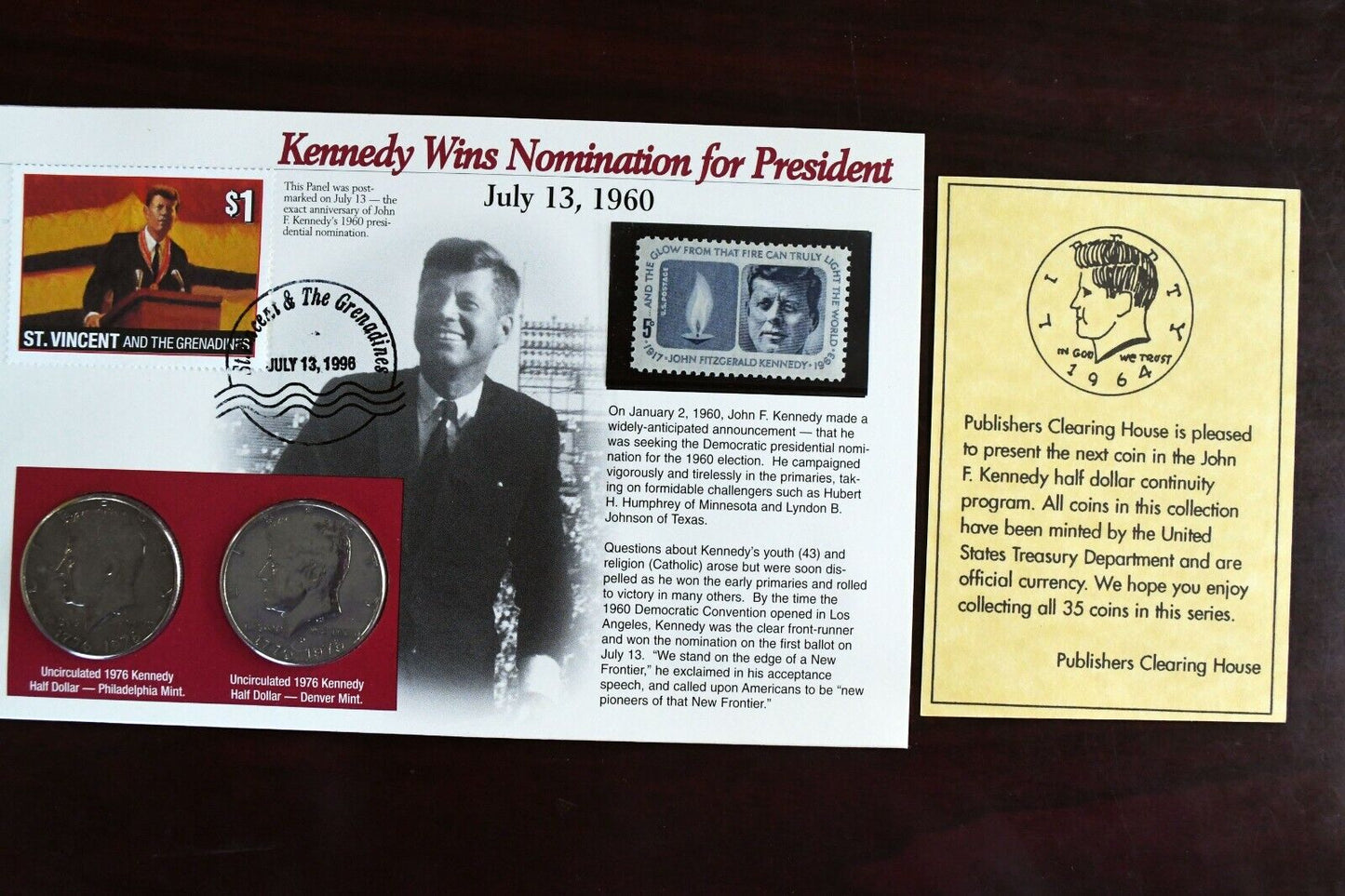 Publishers Clearing House Kennedy Half Dollar Program Wins President Nomination