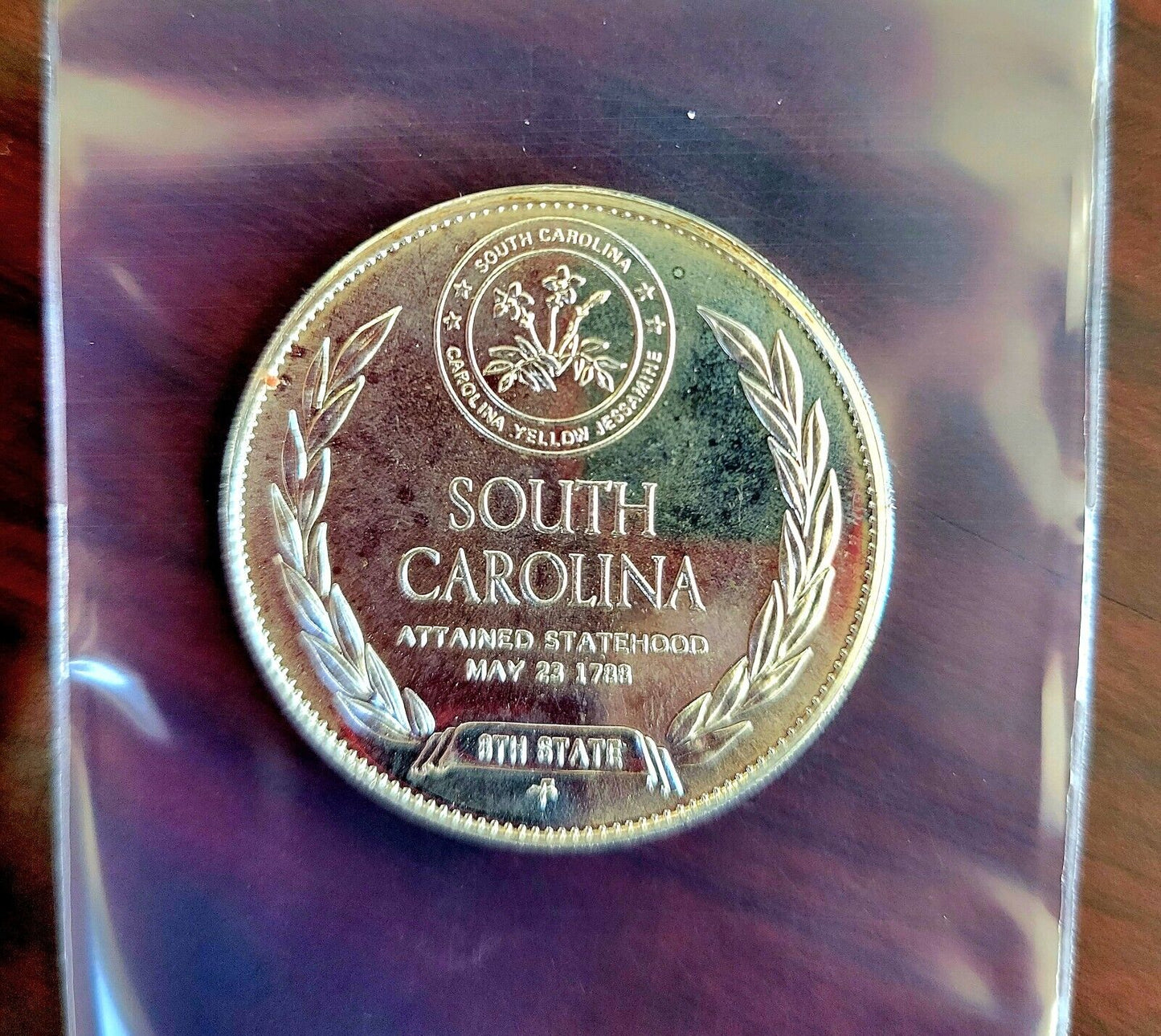 1969 South Carolina Statehood Sterling Silver Commemorative Franklin Mint