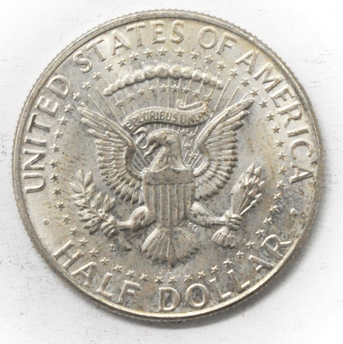 1964 D/D 50c Kennedy Silver Half Dollar Denver FS-503 AU-Unc