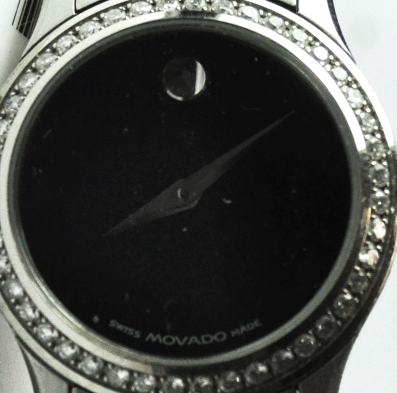 Women's Movado Factory Diamond Bezel 92 G4 825 24mm Stainless Museum Wristwatch