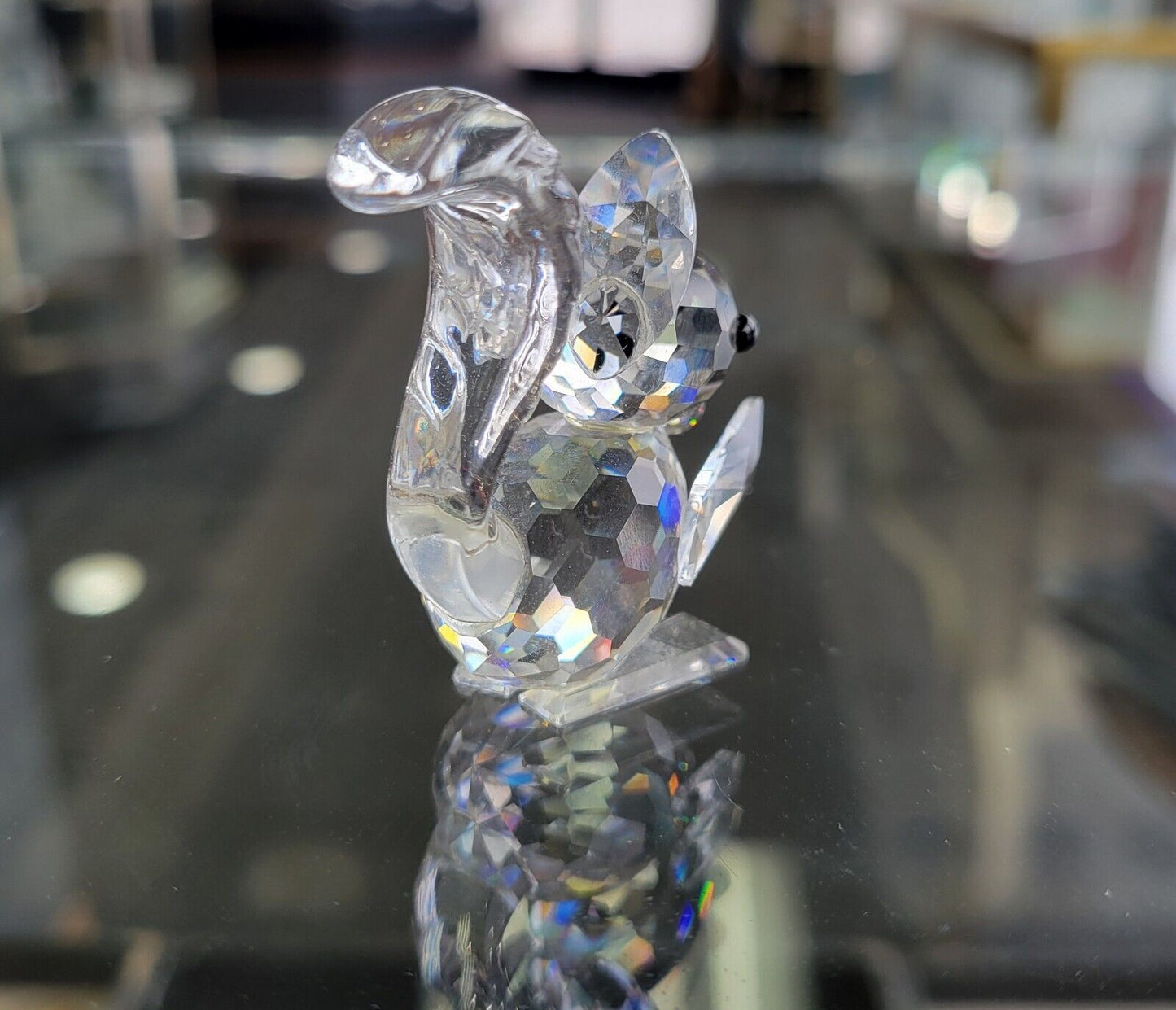 Swarovski Crystal Figurine Squirrel With Nut Block SC Logo Retired Austria