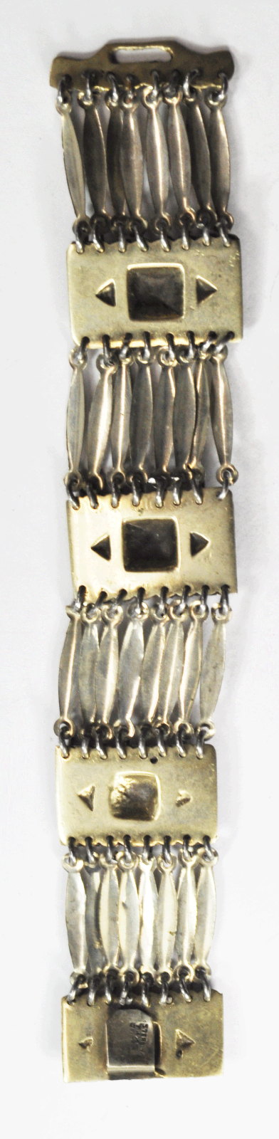 Sterling Silver Shutters & Doors Ornate 8 Part Link Bracelet 30mm 7-1/2"