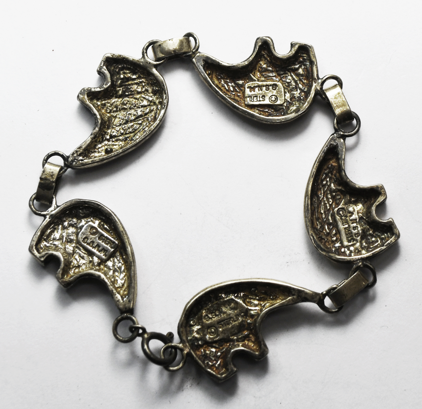 Sterling Silver Glen Sandoval GSNM Bear Link Bracelet 16mm 7-1/4"