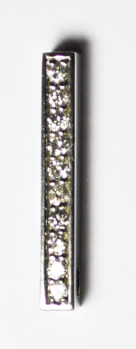 Beautiful .50tcw RBC Diamond Slider Bar Pendant Enhancer 14k White Gold 1-1/8"