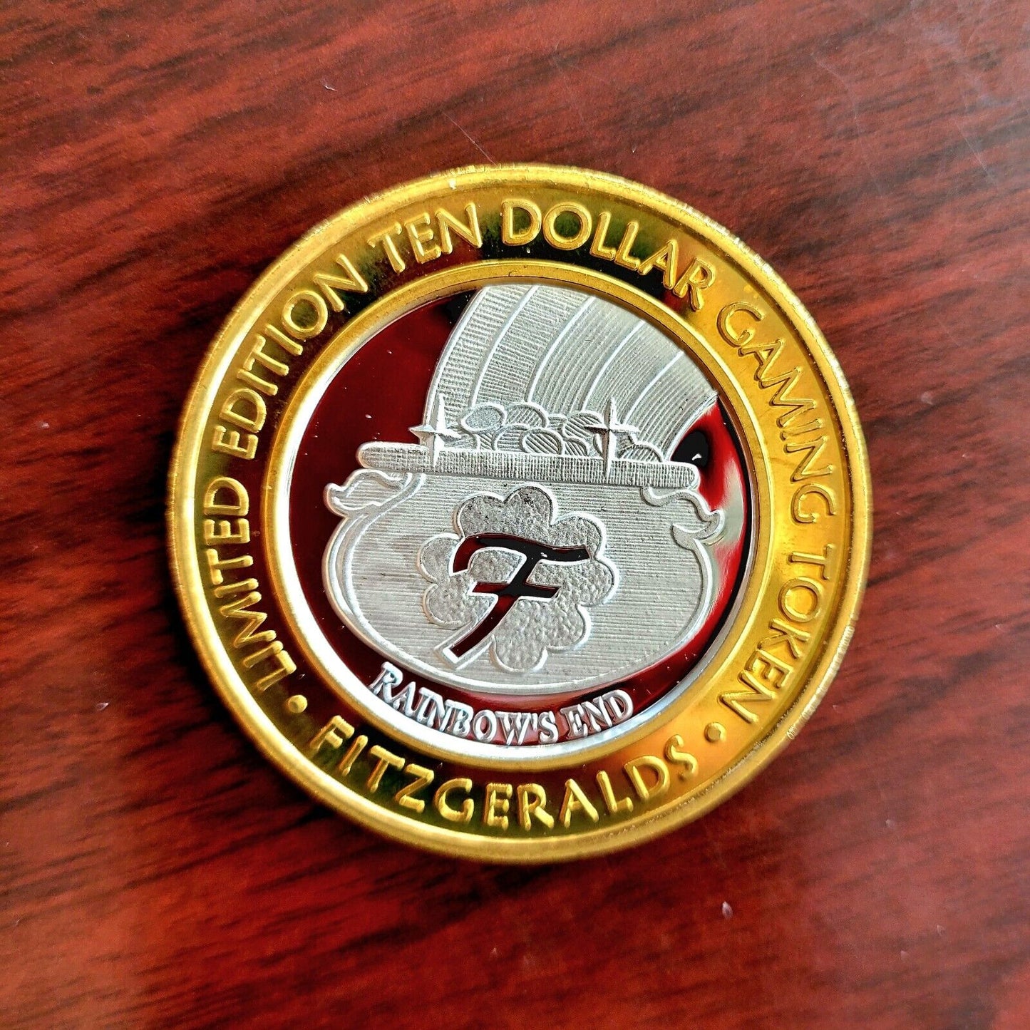 Fitzgeralds Las Vegas NV $10 Casino Token .999 Silver The Fitz Rainbows End