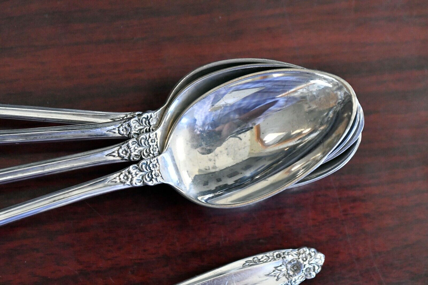 Set of 8 Prelude by International 7 3/8" Sterling Long Iced Tea Spoons 7.3 oz.