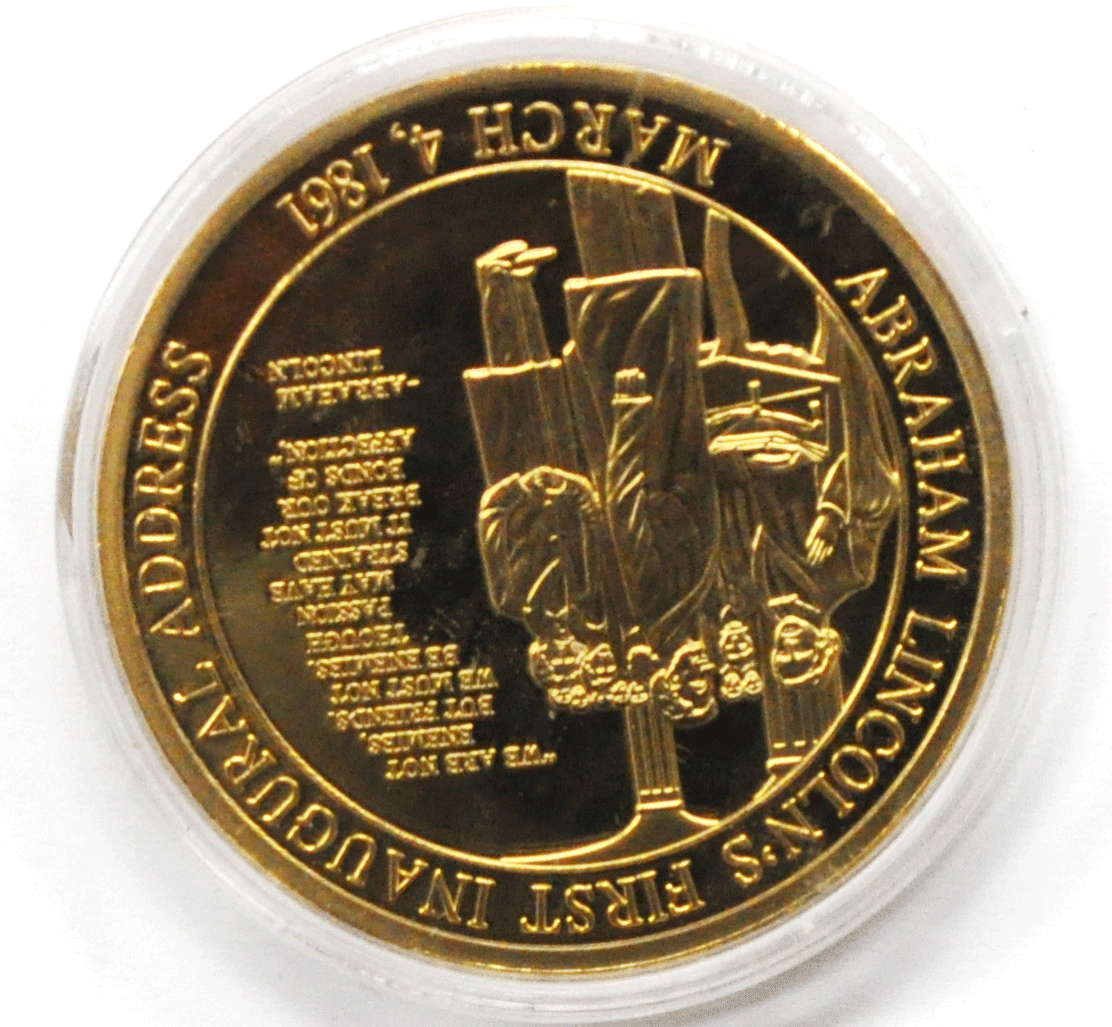 Abraham Life and Legacy 1809-1865 Inaugural Address Medal 39mm