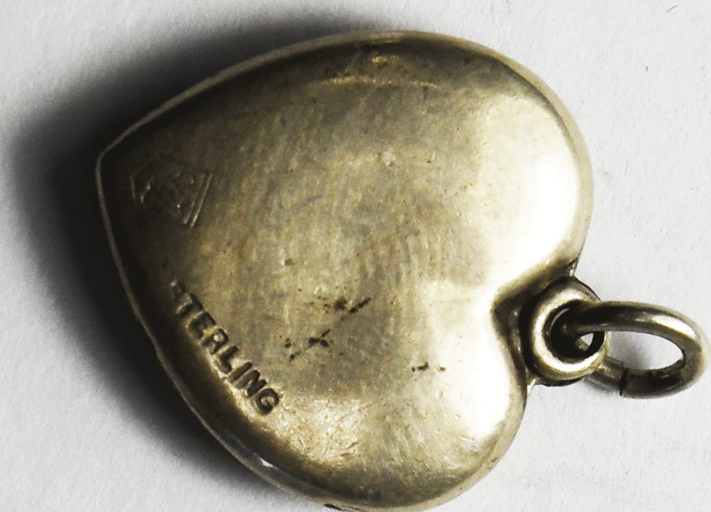Sterling Vintage Walter Lampl Good Luck 3 Leaf Puffy Heart Charm 18mm x 16mm