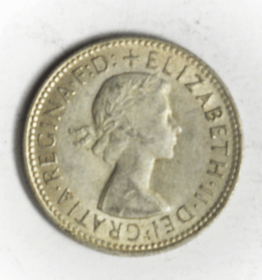 1961 m Australia Shilling Silver Coin KM# 59