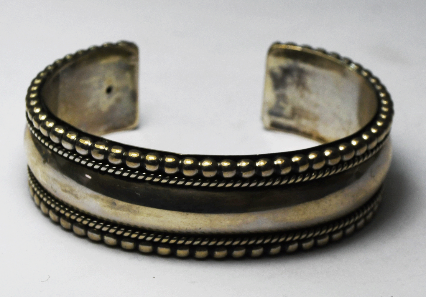 Sterling Silver Joe Tom Dot Twist Cuff Bracelet 17mm 6.25" Wrist