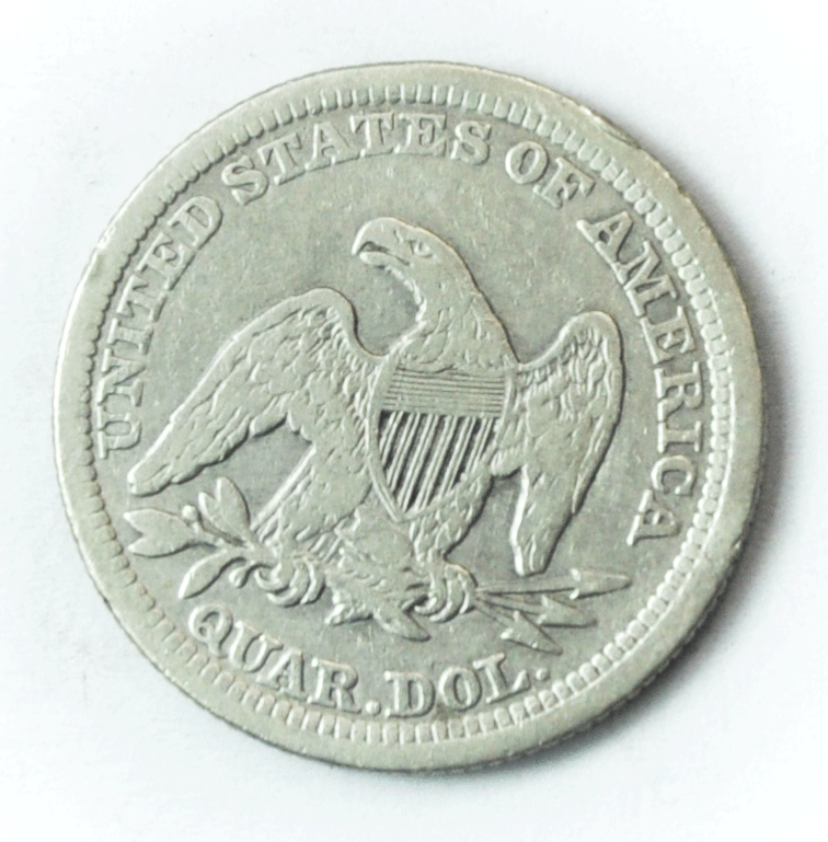 1856 25c Seated Liberty Silver Quarter Dollar Twenty Five Cents Philadelphia