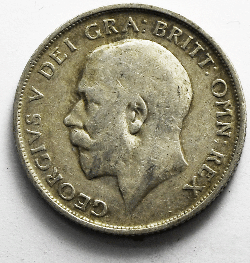 1913 Great Britain Silver One Shilling Coin KM# 816