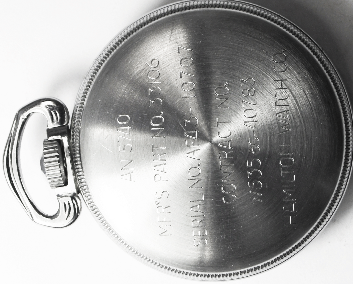 1941 Hamilton GWT Black Dial Military 22J Pocket Watch 4992B Size 16 AN 5740