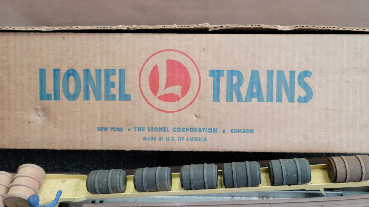 Vintage Lionel Trains No.362 Barrel Loader O Scale in Original Box & Barrels