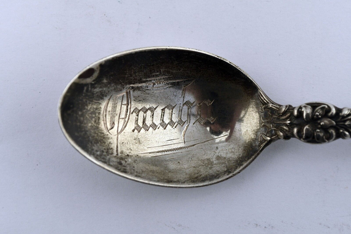 Orange Blossom by Alvin Souvenir Teaspoon .93 oz. "Omaha" Nebraska 5 3/4"