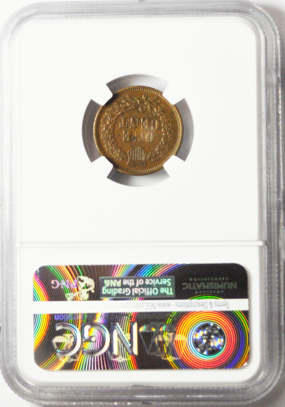 1864 L 86/86 1c Indian Head Penny AU53BN FS-2306 180 Rotated Dies 180 Mint Error